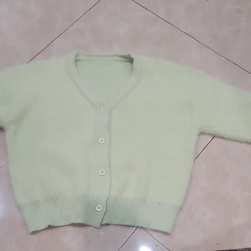 SHEIN Green Knit Cardigan Sweater